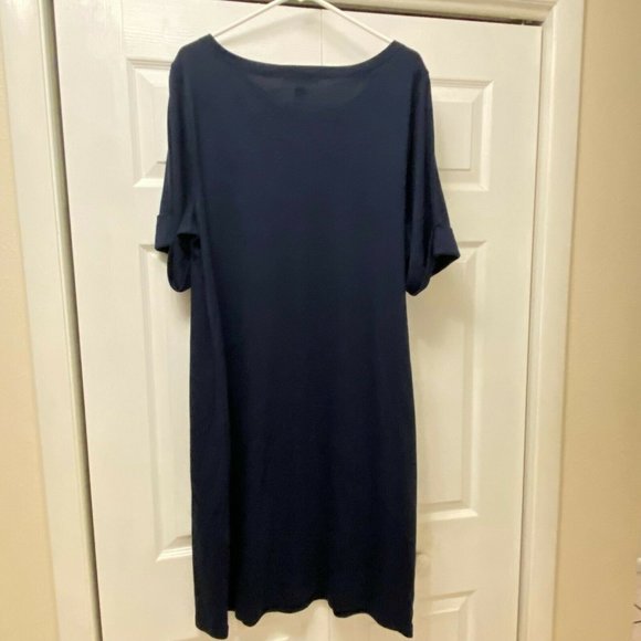 NWT Karen Scott Sport Navy Blue Short Sleeve dress - Picture 4 of 4